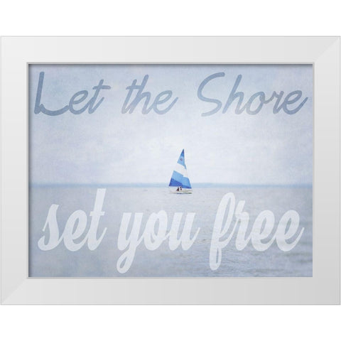 Shore Be Free White Modern Wood Framed Art Print by Urquhart, Elizabeth