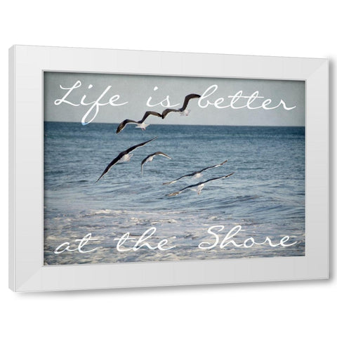 Shore Life White Modern Wood Framed Art Print by Urquhart, Elizabeth