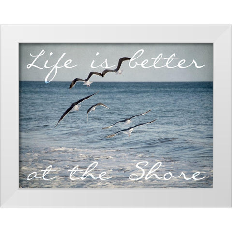 Shore Life White Modern Wood Framed Art Print by Urquhart, Elizabeth