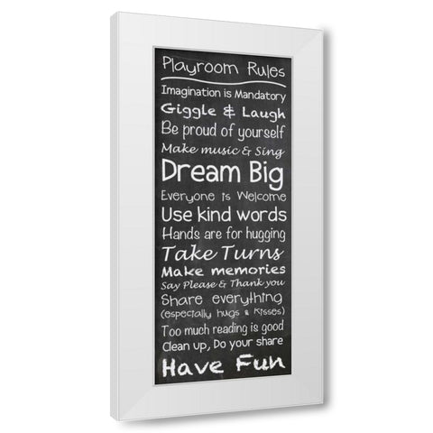 Playroom Rules Chalkwhite White Modern Wood Framed Art Print by Gibbons, Lauren