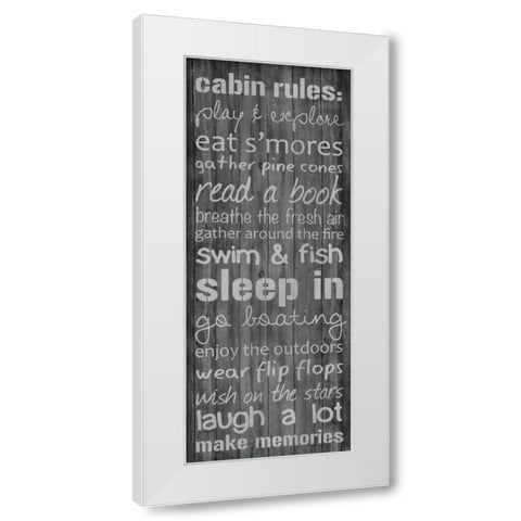 Cabin Rules White Modern Wood Framed Art Print by Gibbons, Lauren