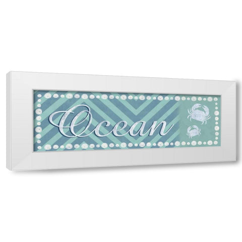 Ocean Crabs White Modern Wood Framed Art Print by Gibbons, Lauren