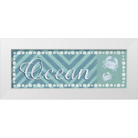 Ocean Crabs White Modern Wood Framed Art Print by Gibbons, Lauren