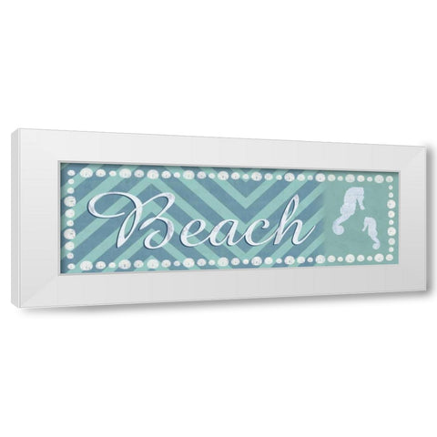 Beach Seahorse White Modern Wood Framed Art Print by Gibbons, Lauren