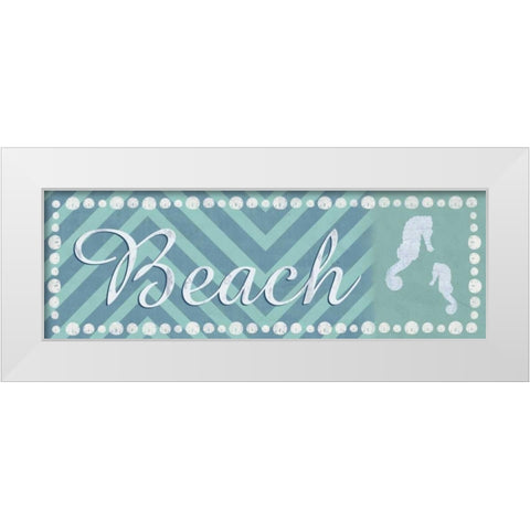 Beach Seahorse White Modern Wood Framed Art Print by Gibbons, Lauren