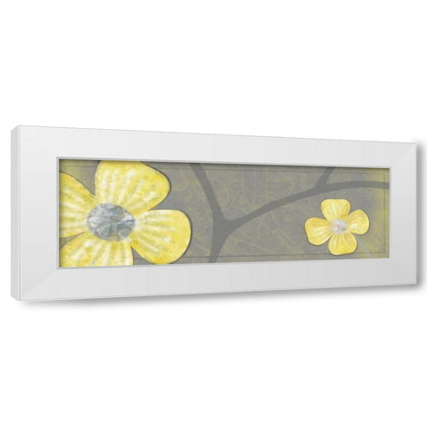 Yellow Flowers 1 White Modern Wood Framed Art Print by Gibbons, Lauren