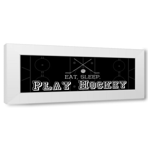 Man Cave Hockey 2 White Modern Wood Framed Art Print by Gibbons, Lauren