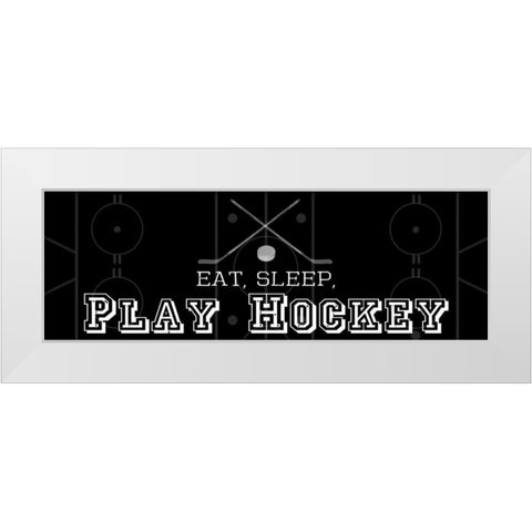 Man Cave Hockey 2 White Modern Wood Framed Art Print by Gibbons, Lauren