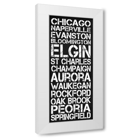 Illinois White Modern Wood Framed Art Print by Gibbons, Lauren