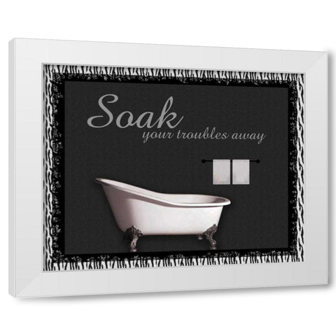 Bath Tub Zebra White Modern Wood Framed Art Print by Gibbons, Lauren