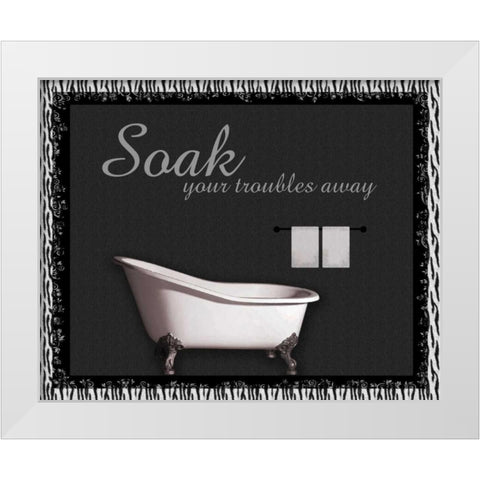 Bath Tub Zebra White Modern Wood Framed Art Print by Gibbons, Lauren