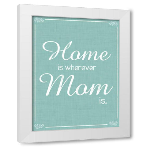 Home Aqua White Modern Wood Framed Art Print by Gibbons, Lauren