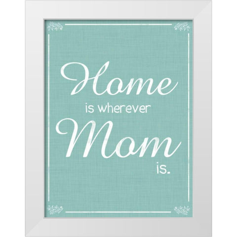 Home Aqua White Modern Wood Framed Art Print by Gibbons, Lauren