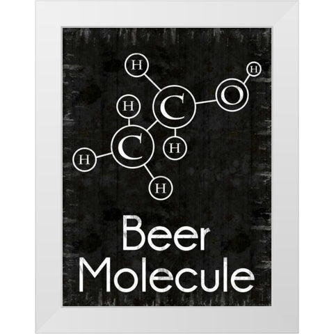 Beer Molecule Rect White Modern Wood Framed Art Print by Gibbons, Lauren