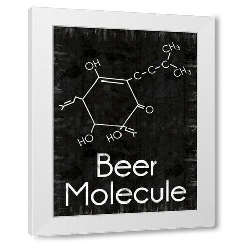 Beer Molecule 2 Rect White Modern Wood Framed Art Print by Gibbons, Lauren