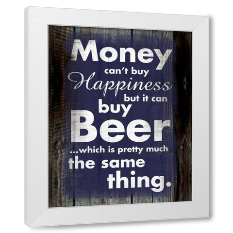 Money Beer B White Modern Wood Framed Art Print by Gibbons, Lauren