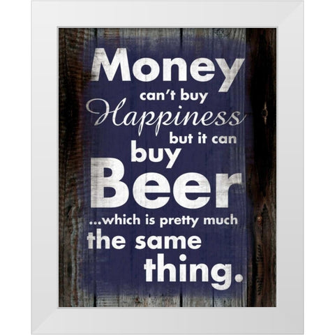 Money Beer B White Modern Wood Framed Art Print by Gibbons, Lauren