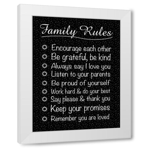 Family Rules White Modern Wood Framed Art Print by Gibbons, Lauren