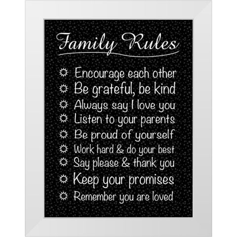 Family Rules White Modern Wood Framed Art Print by Gibbons, Lauren