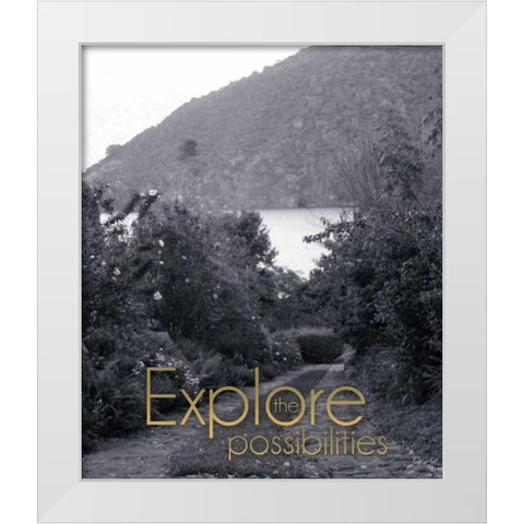 Explore The Possibilities BW 4 White Modern Wood Framed Art Print by Gibbons, Lauren