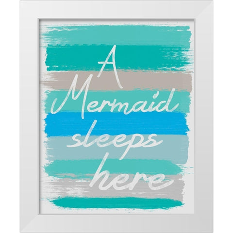Mermaid Sleep White Modern Wood Framed Art Print by Gibbons, Lauren