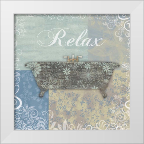 Relax Bath Tub White Modern Wood Framed Art Print by Gibbons, Lauren