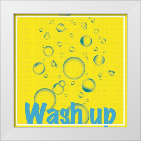 Wash Up Bubbles White Modern Wood Framed Art Print by Gibbons, Lauren