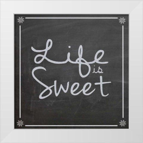 Life is Sweet White Modern Wood Framed Art Print by Gibbons, Lauren