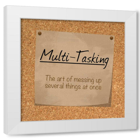 Multi Tasking Cork White Modern Wood Framed Art Print by Gibbons, Lauren