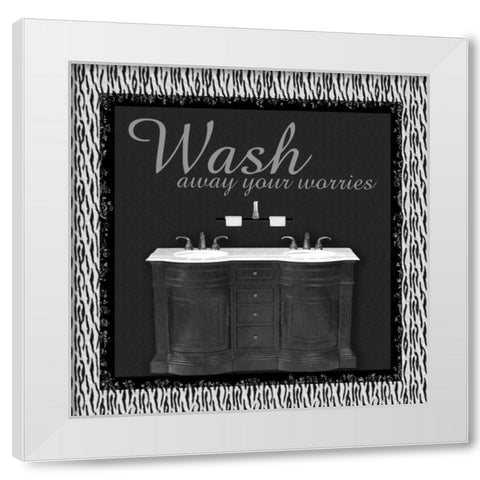 Sink Zebra B White Modern Wood Framed Art Print by Gibbons, Lauren