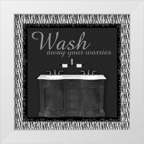 Sink Zebra B White Modern Wood Framed Art Print by Gibbons, Lauren