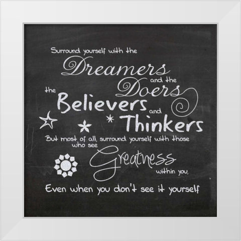 Surround Yourself D1 White Modern Wood Framed Art Print by Gibbons, Lauren