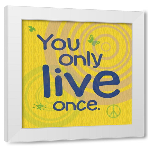 YOLO Yellow White Modern Wood Framed Art Print by Gibbons, Lauren