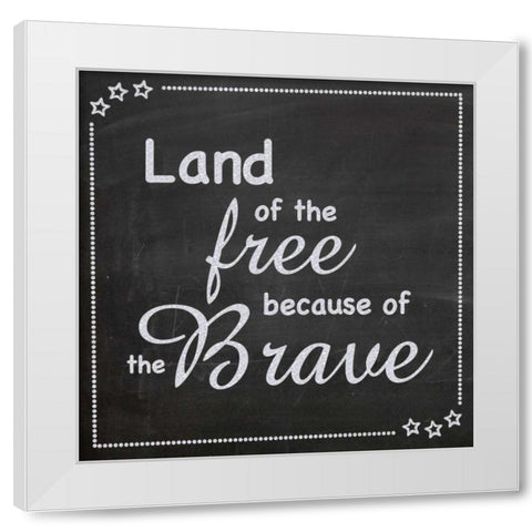 Land of The Free White Modern Wood Framed Art Print by Gibbons, Lauren