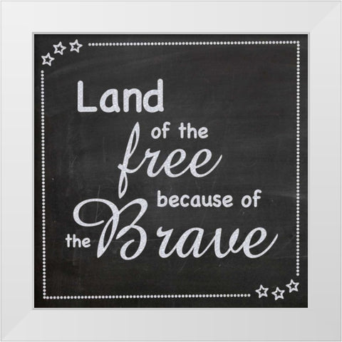 Land of The Free White Modern Wood Framed Art Print by Gibbons, Lauren