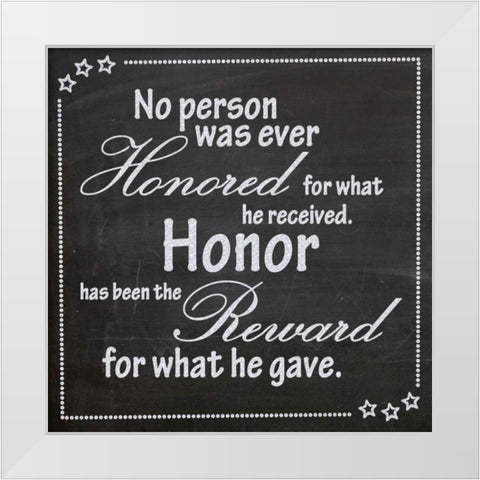 Honor White Modern Wood Framed Art Print by Gibbons, Lauren