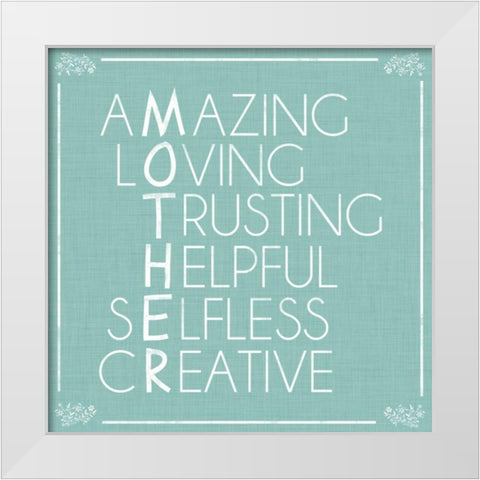 Mother Letters White Modern Wood Framed Art Print by Gibbons, Lauren