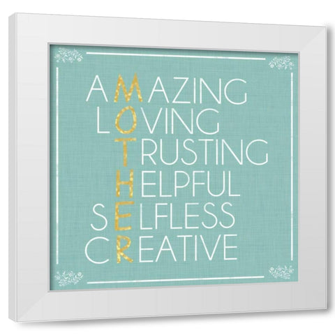 Mother Letters White Modern Wood Framed Art Print by Gibbons, Lauren