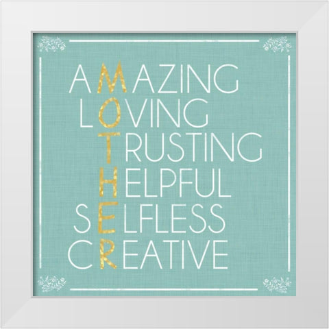 Mother Letters White Modern Wood Framed Art Print by Gibbons, Lauren