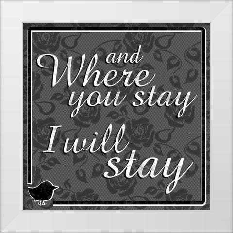 Where Stay White Modern Wood Framed Art Print by Gibbons, Lauren