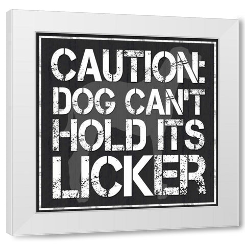Dog Licker 2 White Modern Wood Framed Art Print by Gibbons, Lauren