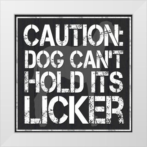 Dog Licker 2 White Modern Wood Framed Art Print by Gibbons, Lauren