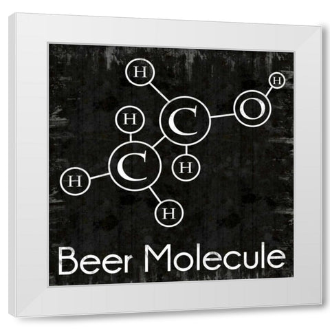 Beer Molecule White Modern Wood Framed Art Print by Gibbons, Lauren
