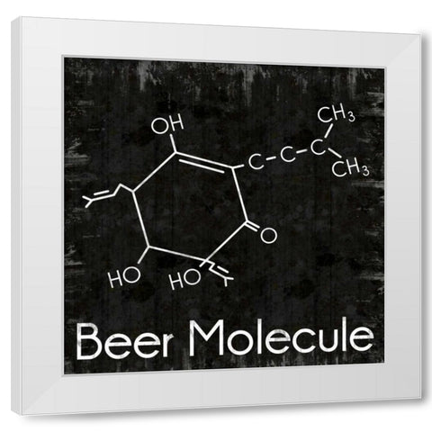 Beer Molecule 2 White Modern Wood Framed Art Print by Gibbons, Lauren