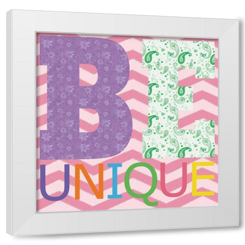 Be Unique White Modern Wood Framed Art Print by Gibbons, Lauren