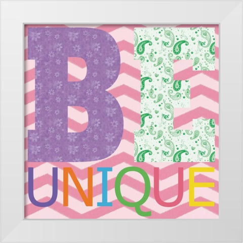 Be Unique White Modern Wood Framed Art Print by Gibbons, Lauren