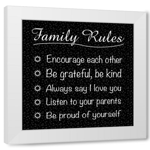 Family Rules White Modern Wood Framed Art Print by Gibbons, Lauren