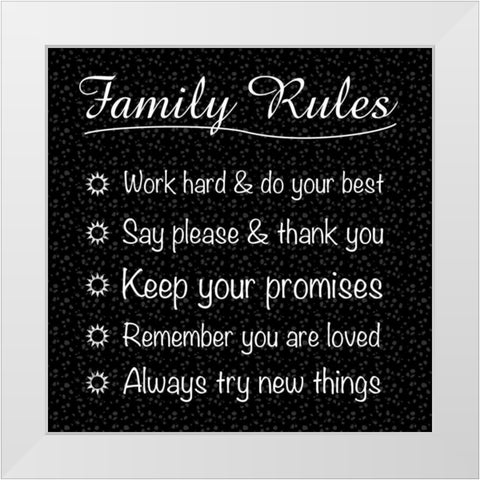 Family Rules White Modern Wood Framed Art Print by Gibbons, Lauren