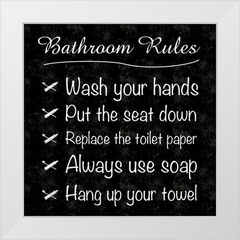 Bathroom Ruless White Modern Wood Framed Art Print by Gibbons, Lauren