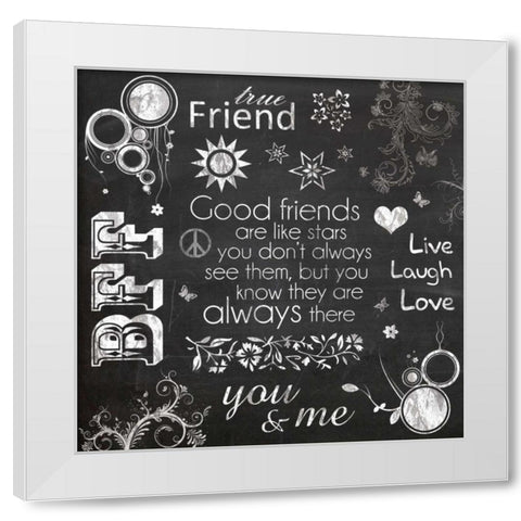 Friend Chalk White Modern Wood Framed Art Print by Gibbons, Lauren